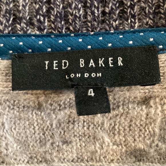 TED BAKER Sz 4 (US 10) Ribbed  Cable Knit Wool Alpaca Polyamide Blend Sweater - Picture 3 of 8